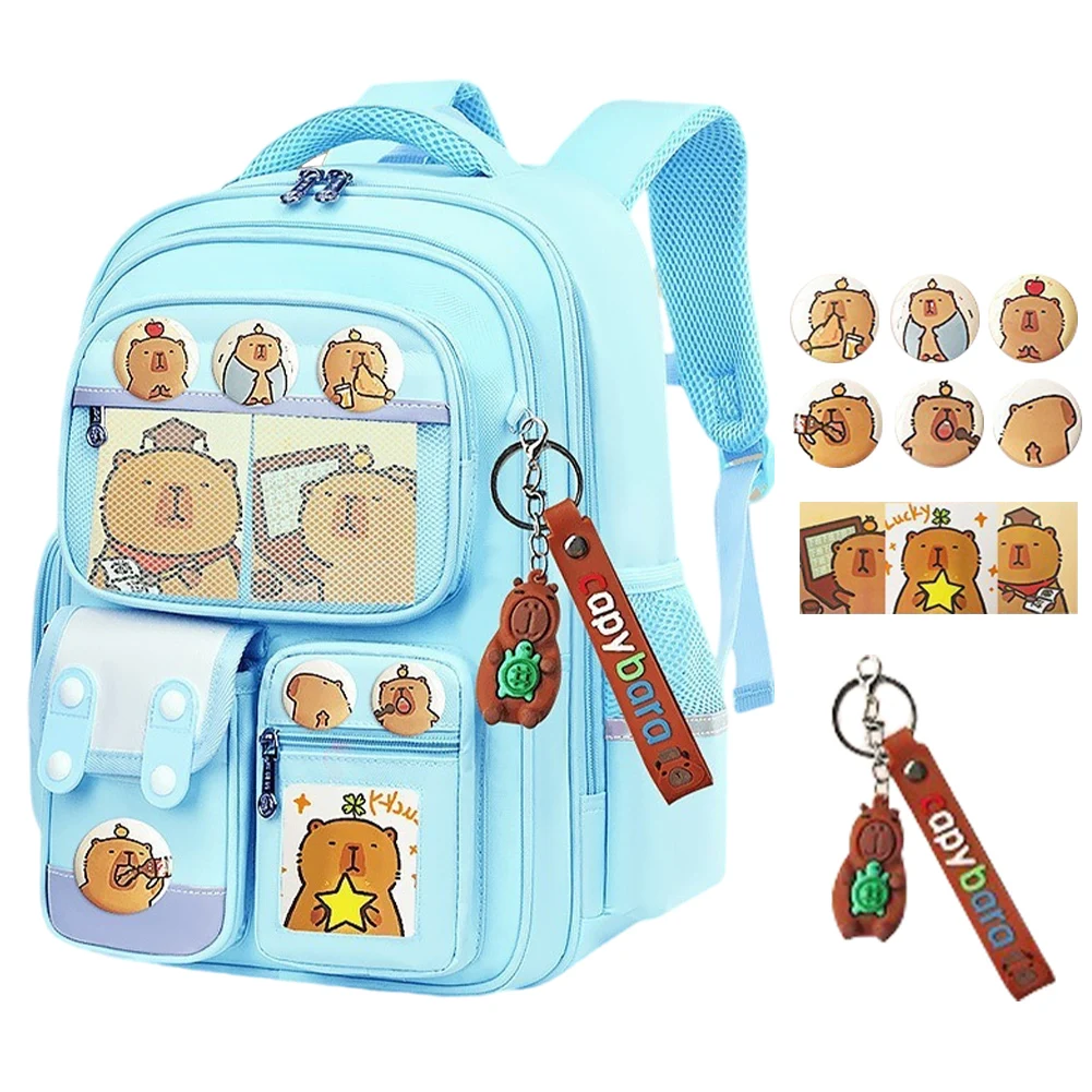 Capybara Cute Backpack Adjustable Strap Casual Bookbag Large Capacity Oxford Cloth Rucksack Travel Vacation Backpack 2
