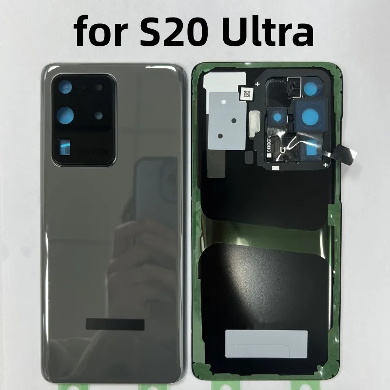 

Лучшее заднее стекло S20U для Samsung Galaxy S20 Ultra 5G G988, задняя дверь, стеклянная панель, запасная часть + наклейка на объектив камеры
