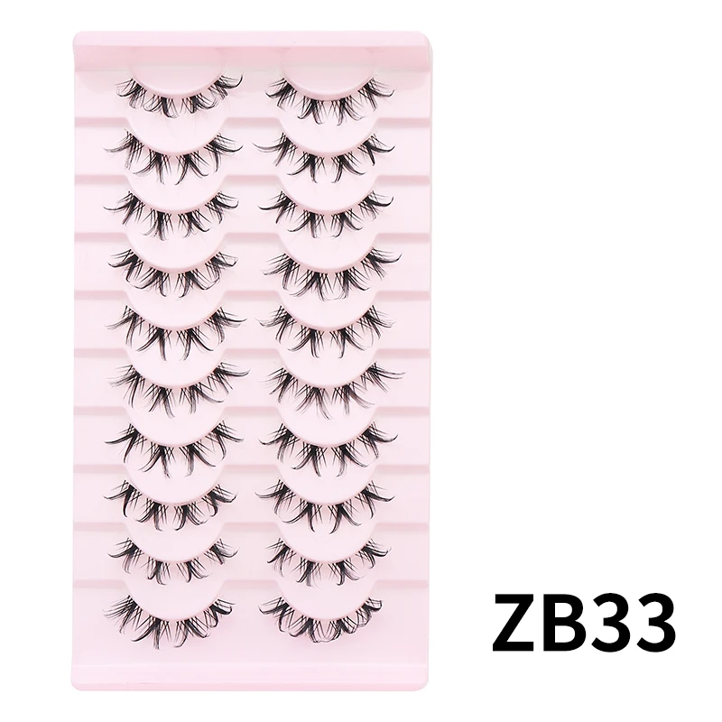 Dramatic Cat Eye Winged False Eyelashes - 10 Pairs with Clear Band