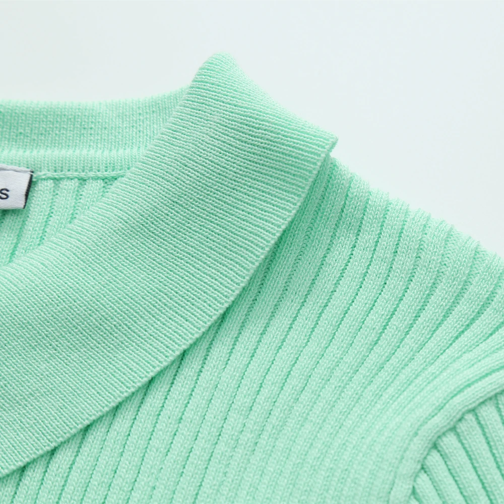 Summer New Golf Polo Knitted T-Shirt Women Sports Tennis Knit Short Sleeve Stretch Breathable Clothes Top