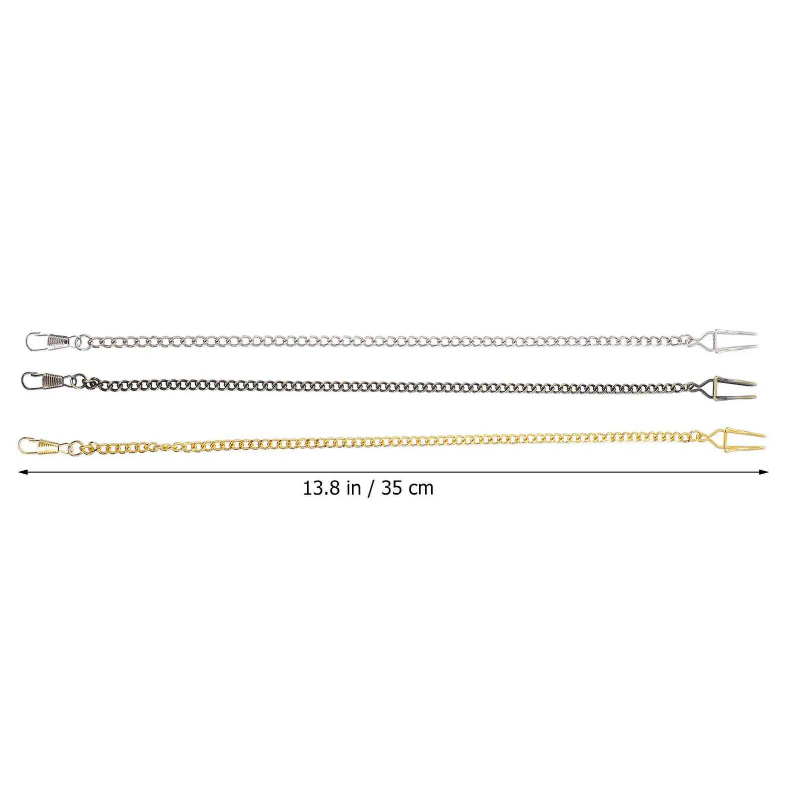 3Pcs 포켓 시계 체인 남성 여성을위한 고품질 금속 빈티지 시계 교수형 체인 청바지 벨트 체인 패션 액세서리