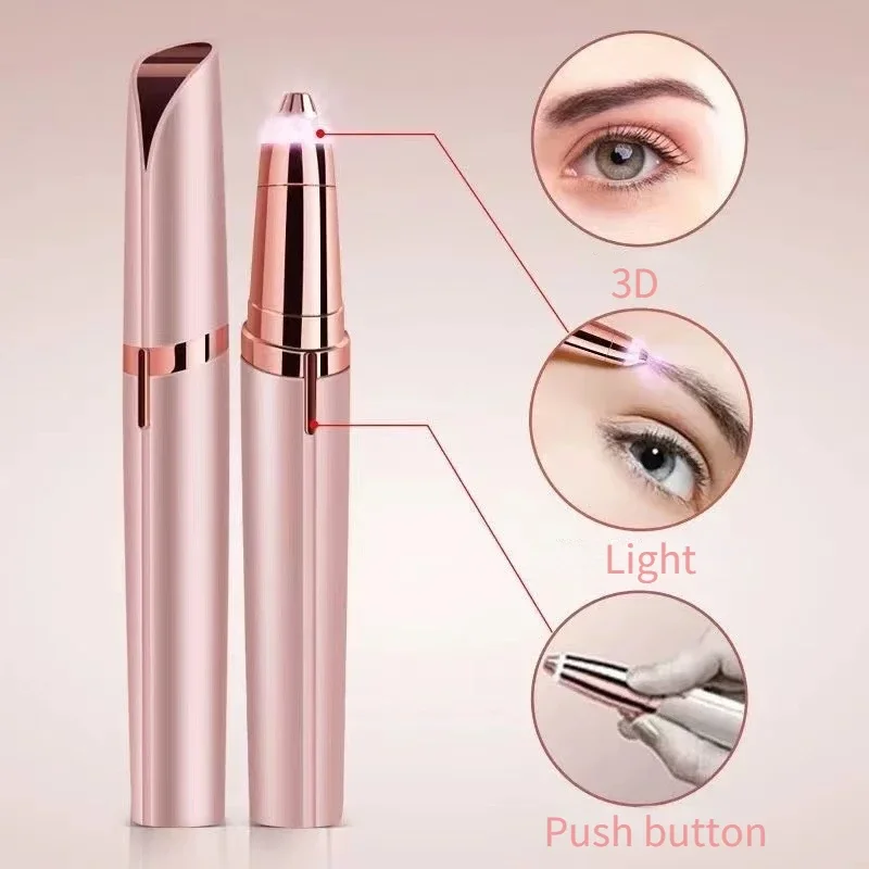 New Electric Eyebrow Trimmer for Women Hair Removal Eye Brow Epilator Mini Shaper Shaver Security Painless Razor Scissor Pen