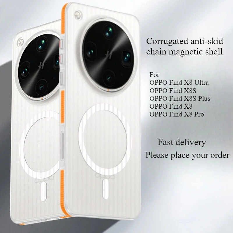 For OPPO Find X8 Ultra X8S Plus Case Corrugated Anti-skid Chain