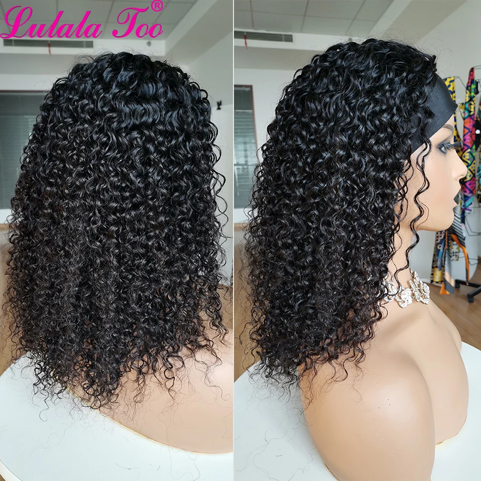 Afro Kinky Curly Headband Wigs Human Hair Wigs Brazilian Remy Hair For Women Full Machine Made Wig Natural Hairline Scarf Wig afro kinky curly headband wigs human hair wigs brazilian remy hair for women full machine made wig natural hairline scarf wig