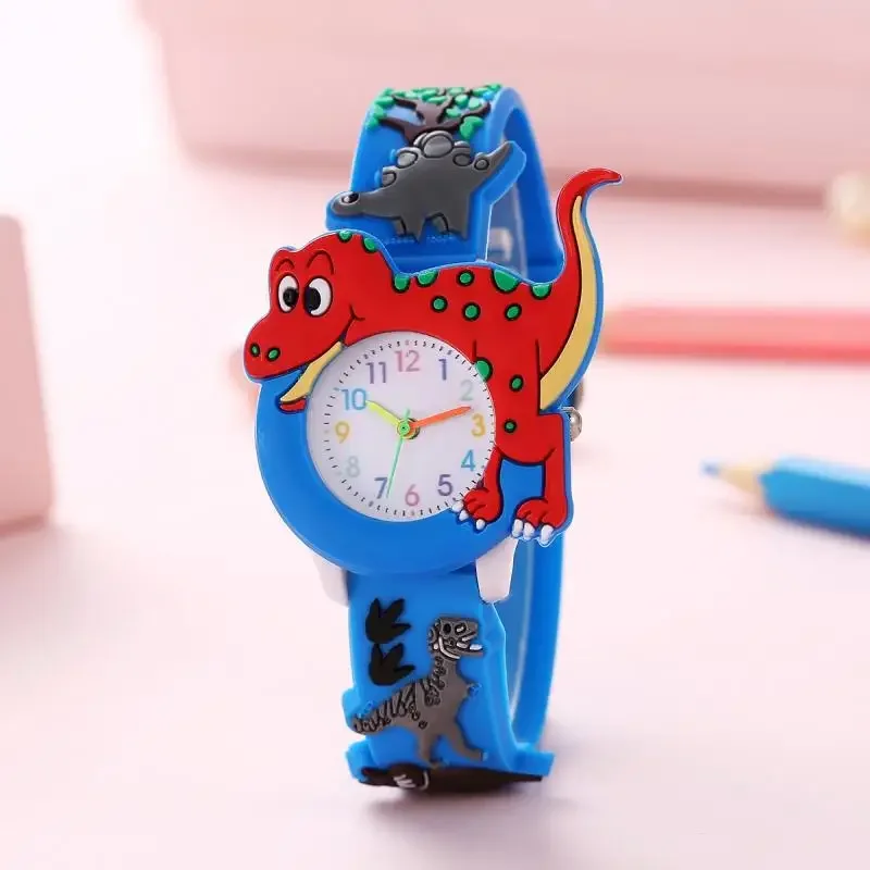 Kids Cartoon 3D Dinosaur Silicone Quartz Watch
