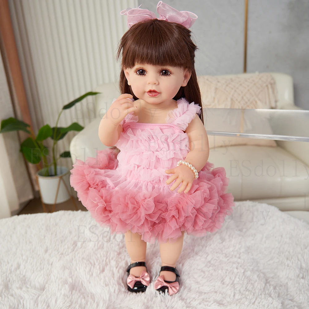 여아용 진짜 비닐 인형, 살아있는 것 같은 수제 DIY, 진짜 인형, 신부 선물,  어린이 장난감, 20in, 55cm