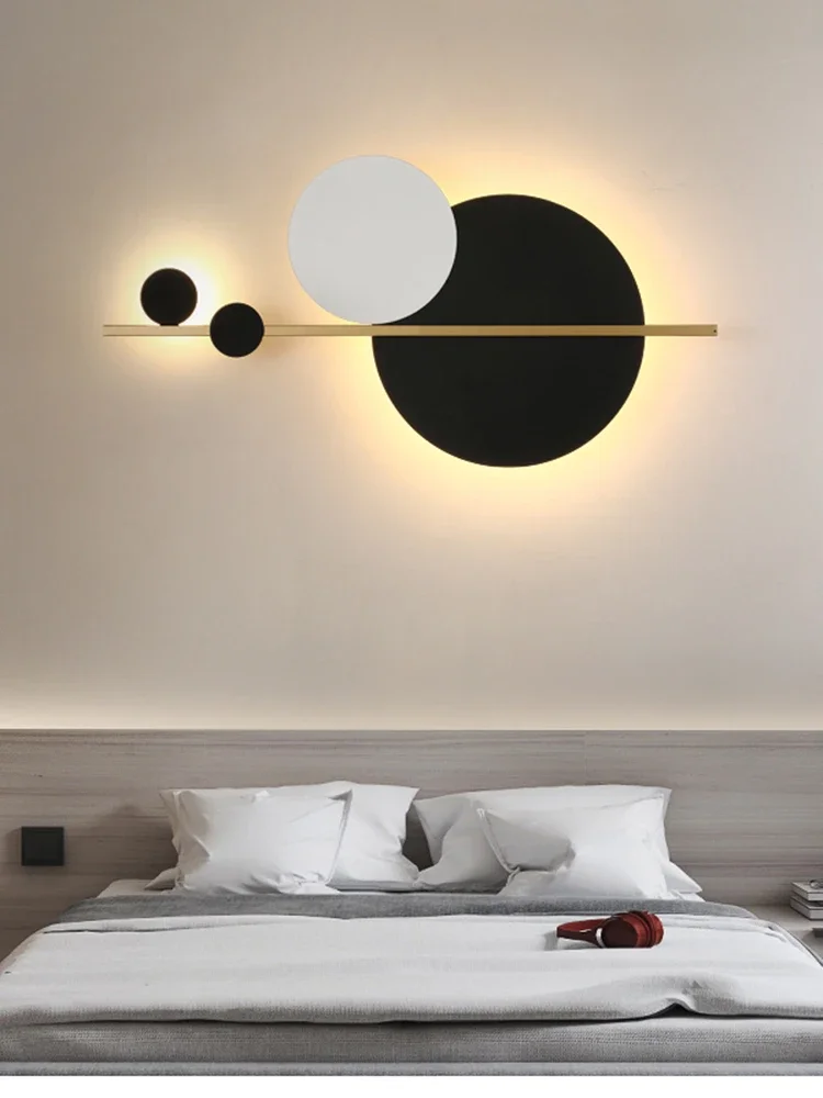 

Nordic minimalist wall lights bedroom bedside lamp living room background Led lamps designer personality Modern wall decor