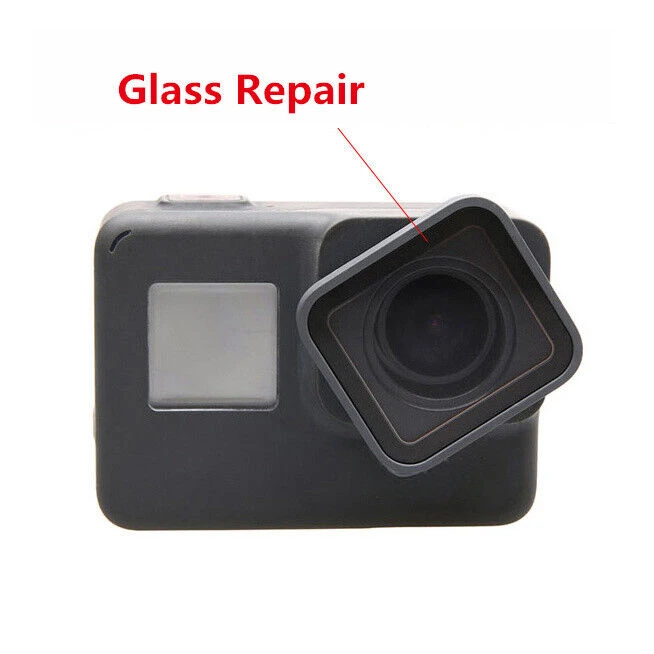 Gros plan sur le verre de protection UV pour objectif avant GoPro Hero8 9 10 11 12 montrant sa transparence