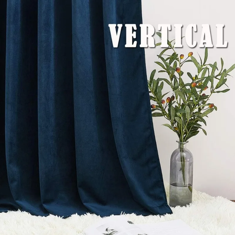 Navy Velvet Blackout Curtains 5