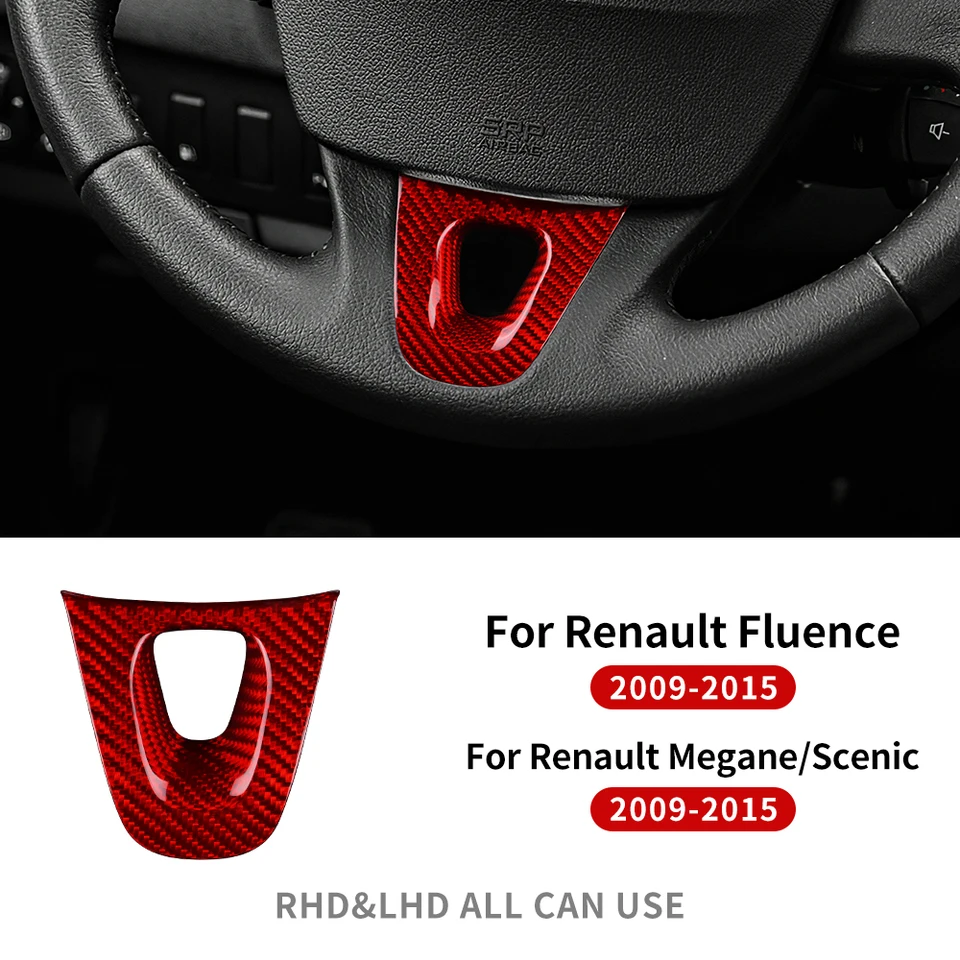 Pour Renault Megane 3 (Coupé) RS 2010 2011 2012 2013 2014 2015 2016 Couverture De Volant De Voiture Noir En Cuir Véritable Daim