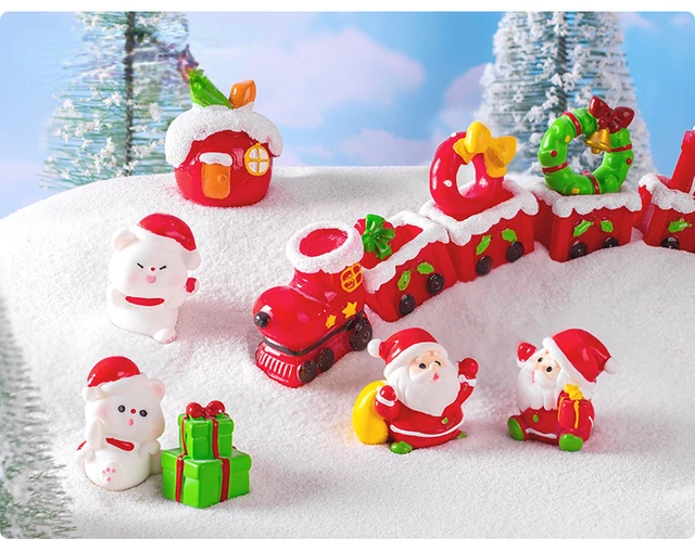 WOXINDA Snowman Garden Home Miniature Christmas Decorations Resin Santa  Statue Statue Craftwork Home Decor