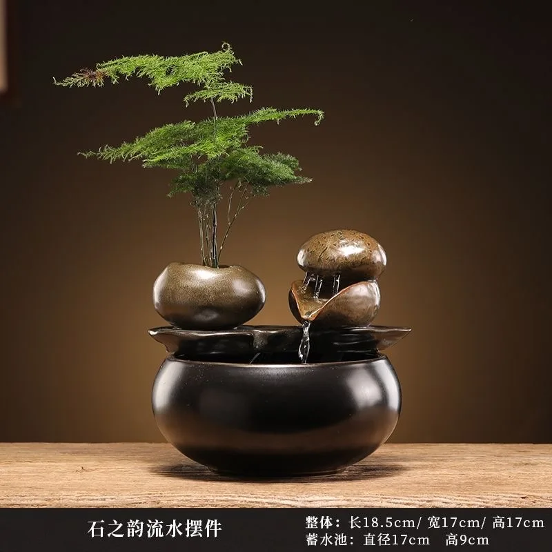 Desktop Waterfall Dog Waterer Fish Tank Landscape Decor Pet Fountain Ceramic Cat Water Fountain Indoor Decor Zen Bevitore Per