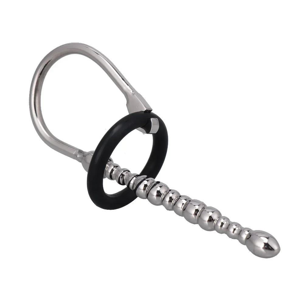 Urethral Dilator Silicone Urethral Dilator Male Masterbator Anal Sounds Urethral Dilators Catheters Alloy Metal Penis Plug Male Chastity Sex Toys Men Erotic Sex