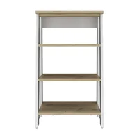 Linen Cabinet Jenne, Four Open Shelves, Light Oak / White Finish 2