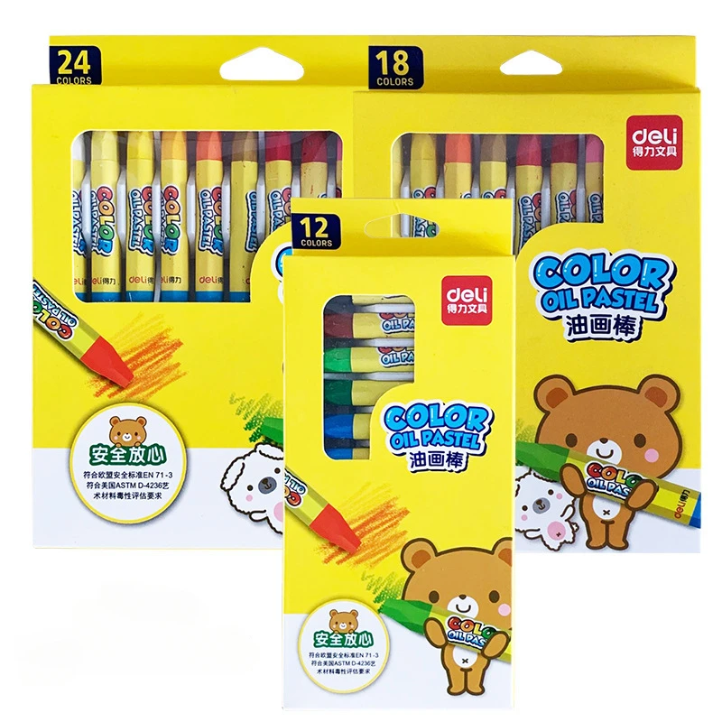 12 Colors Caryon Pencils Wax Drawing Set Artist Paint Oil Pastel Pencil For  Student Kid School
