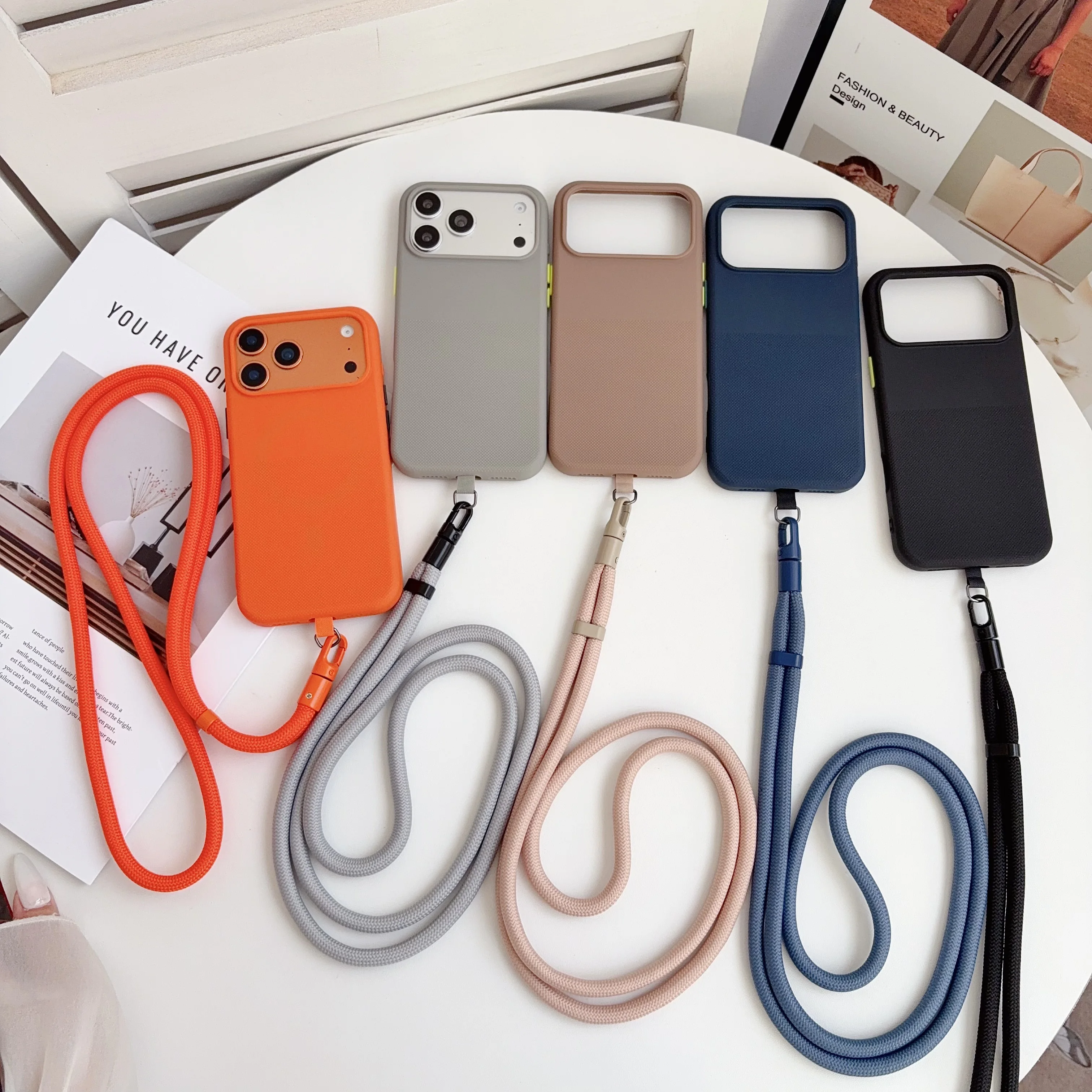 Adjustable Crossbody Lanyard Shockproof Phone Case with MagSafe Matte Finish