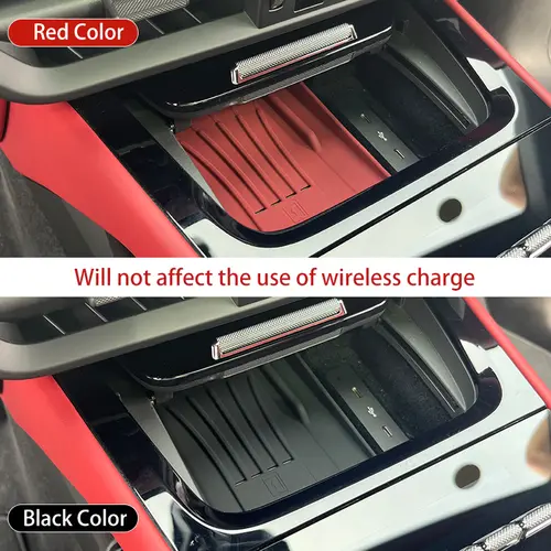 For Porsche Cayenne 2024 2025 2026 Silicone Car Wireless Charging Pads Center Console Organizer Cup Holder Insert Accessories - Image 3