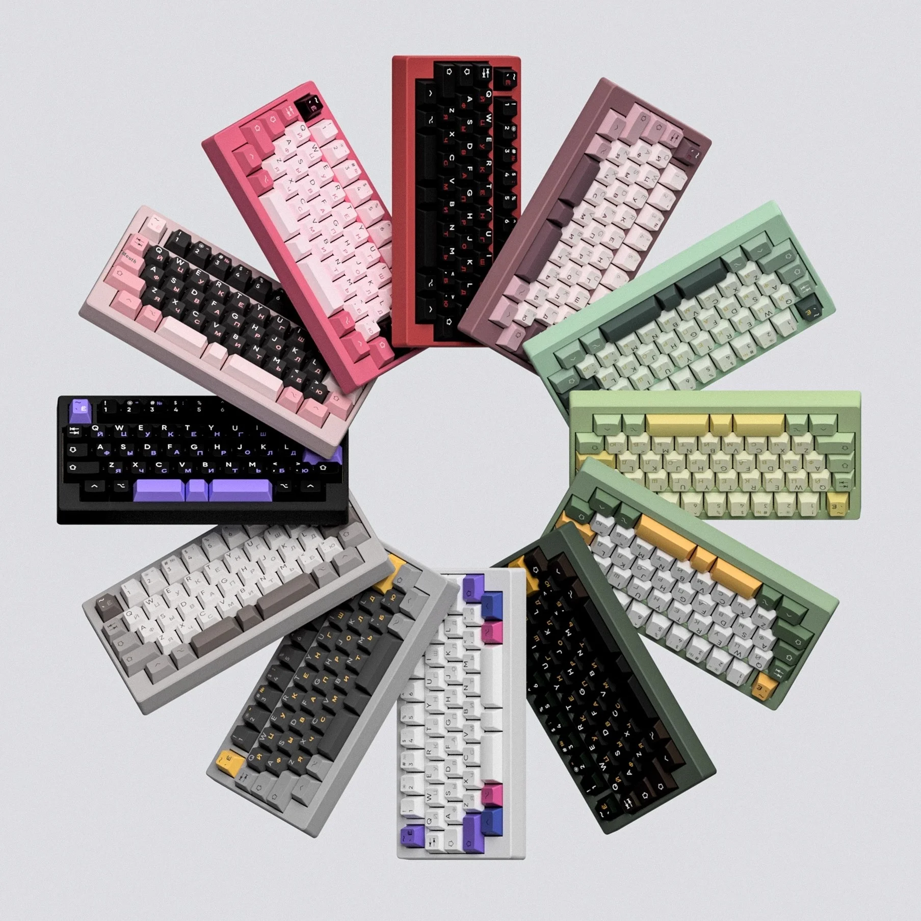 Raven50 기계식 키보드 키트, 블루투스 무선 키보드 개스킷, 커스텀 싱글 키 슬롯 키보드 키트 액세서리, 3 가지 모드