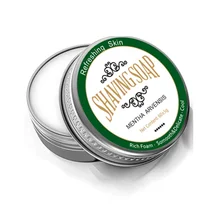 

60g Men Shaving Soap Mint Scent Foam Rich Aluminum Boxed Gentle Not Stimulating Smooth Handmade Soap Shave Beard Cream