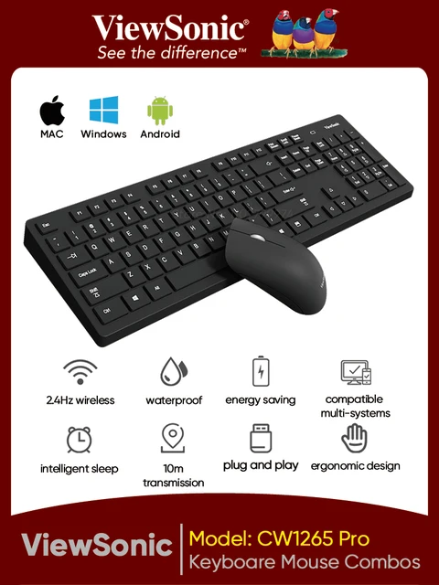 ViewSonic CW1265 Pro 2.4GHz Wireless Keyboard Mouse Kit: Freedom and Efficiency in the Office