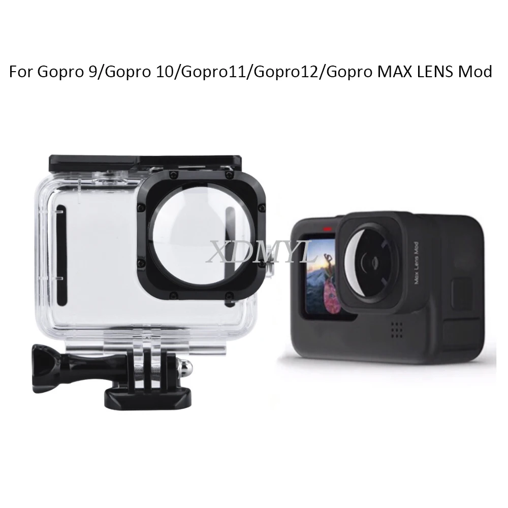 GoPro Hero 용 광각 렌즈 방수 케이스 13 12 11 10 9 MAX 수중 다이빙 보호 커버 카메라 액세서리