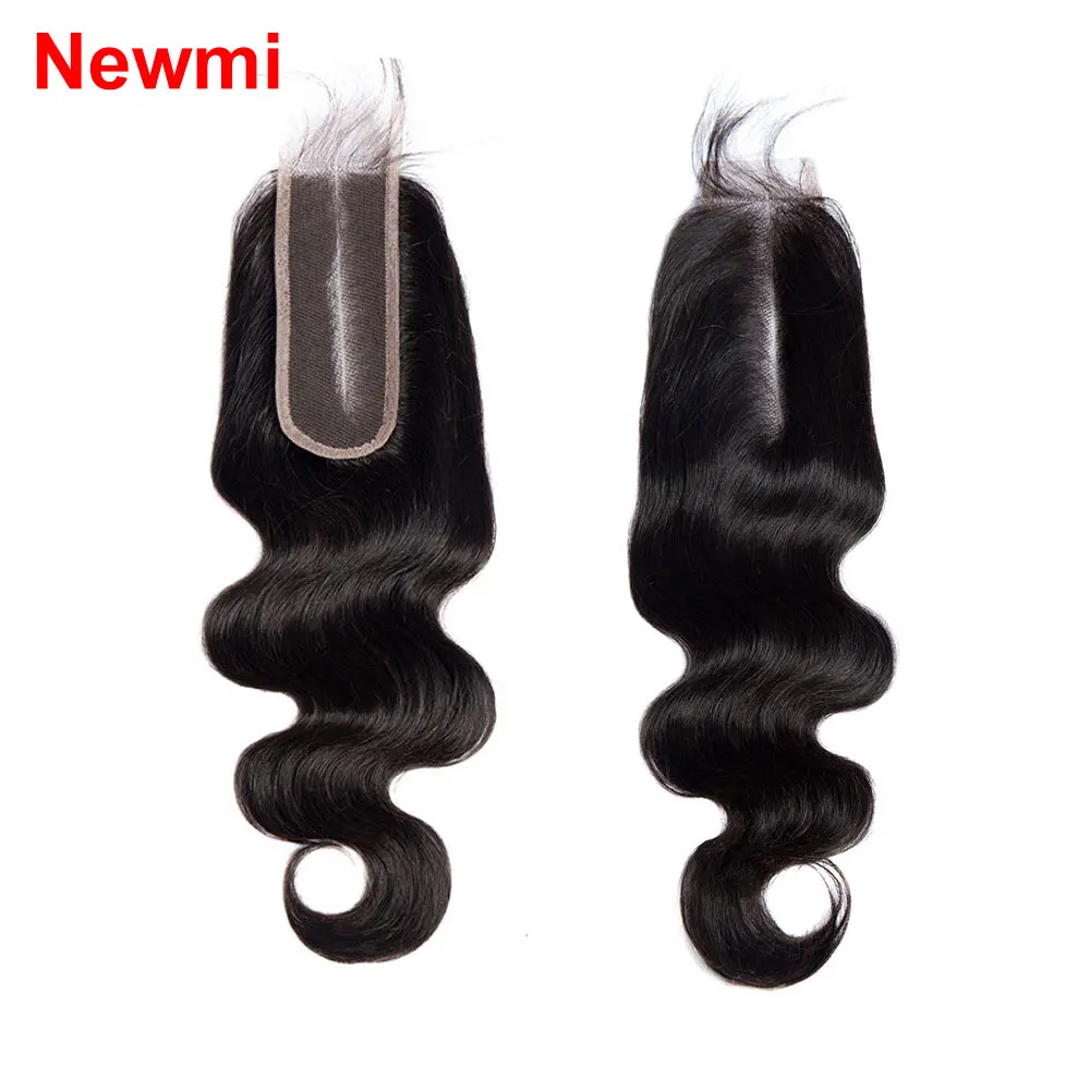 Human Hair Extensions Closure 2x6 for Women Straight Natural Color Pre Plucked