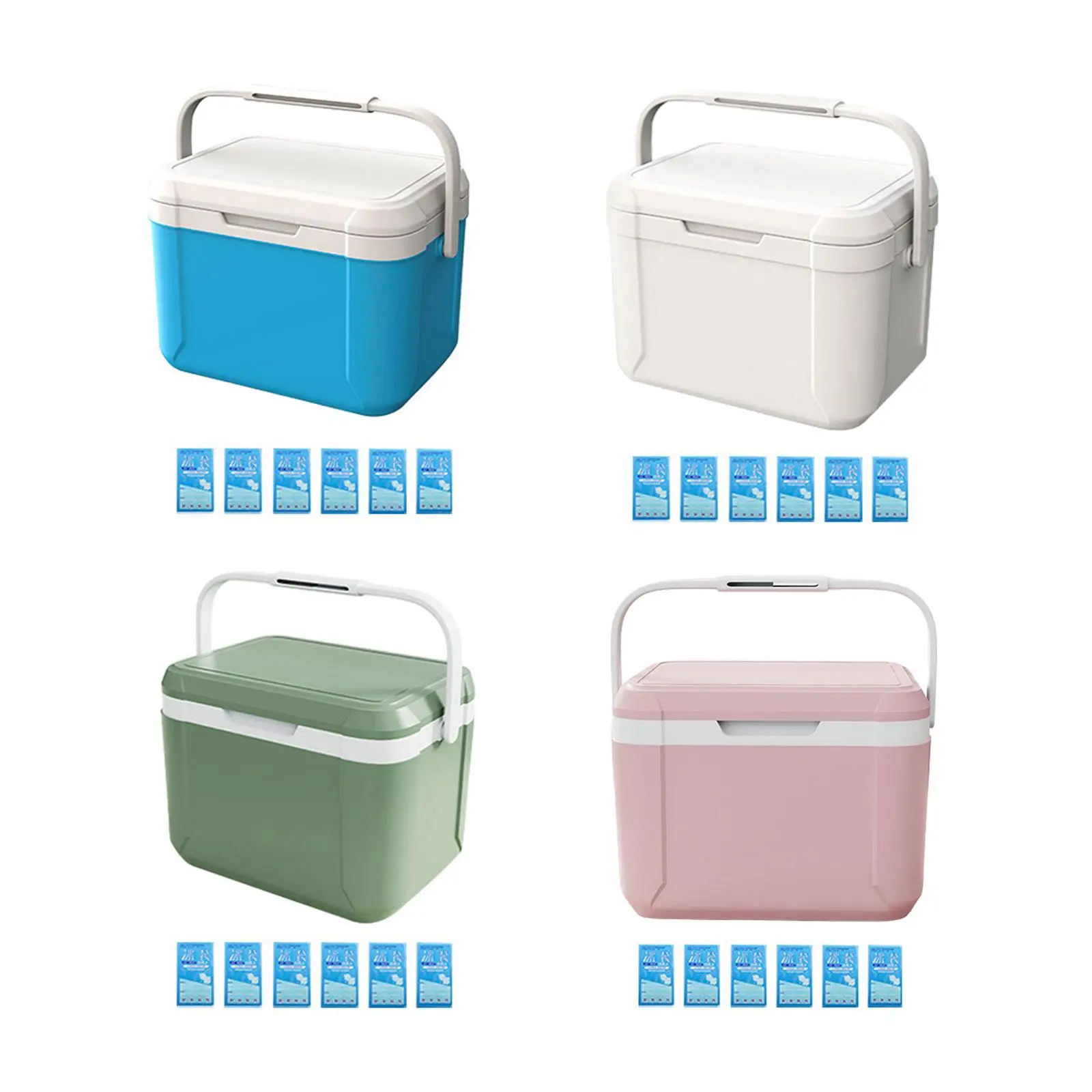 

Cooler Box 5L Food Carrier with Handle Freezer with Ice Bags Car Refrigerator for Camping Shipping Food Home Beach Picnic