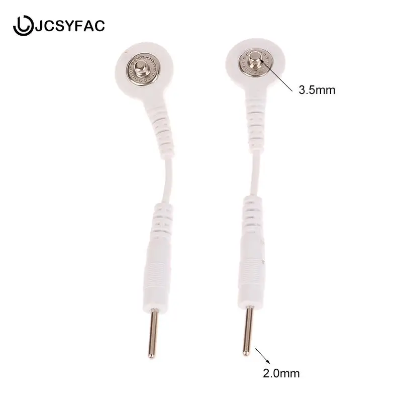 

2PCS 2.0mm Snap 3.5mm Male Connector Cable Use Electrode Lead Wire Connecting Cables Plug For Tens/EMS Massage Machine Device