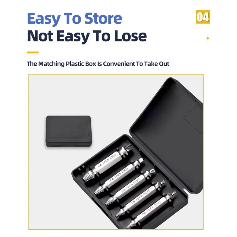 Drill Bit Set Screw Extractor Set Drill Bits Drill Bit Woodworking Tools Woodworking Drill Tool Set Woodworking Drill Bits Bolt Extractor Set 4/5/6Pcs Set Damaged Screw Extractor Center Drill Bit Set Woodworking Tools Broken Bolt Extractor Bolts Screws Remover
