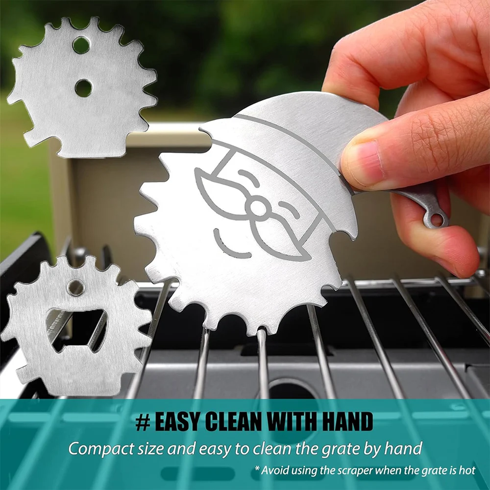 Portable Metal BBQ Grills Grate Cleaner Cleaning Barbecue Scraper Scrubber Tool Grill Cleaning Barbecue Grill Scraper