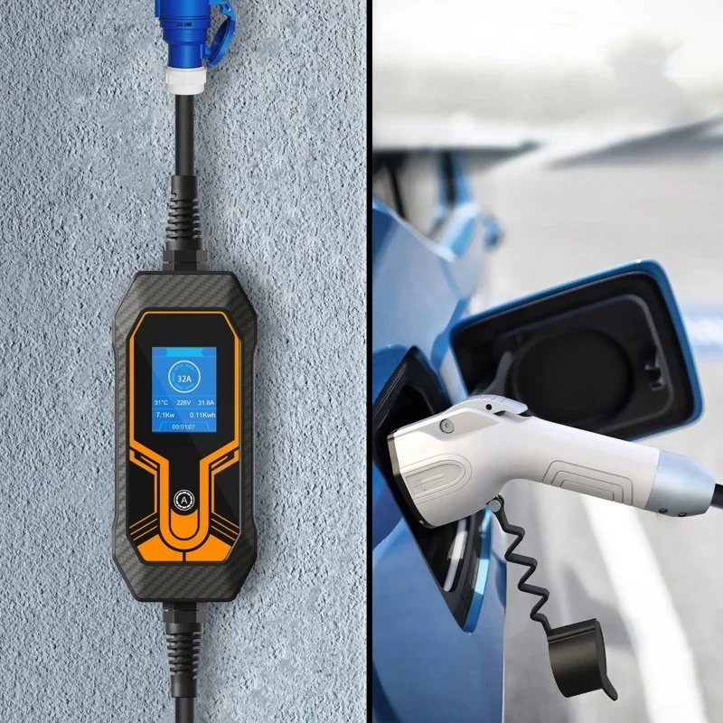 ޴ EV , 32A 7KW Ÿ 2 J1772 5M ̺,  ڵ ޴ ,  ī EVSE  ڽ,  