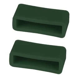 Silicone Watch Band Security Loops - 2 Pack Rubber Strap Holders - 18MM (Dark green)