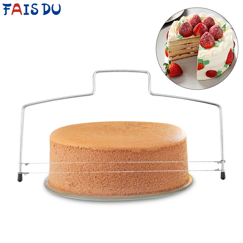 FAISDU Cake Slicer cake decorating tools cake baking tools cake making tools cake cutting tools Adjustable Wire Stainless Steel Cutter Cake Decorating Tools Pastry Butter Kitchen Accessiories Cooking Tool