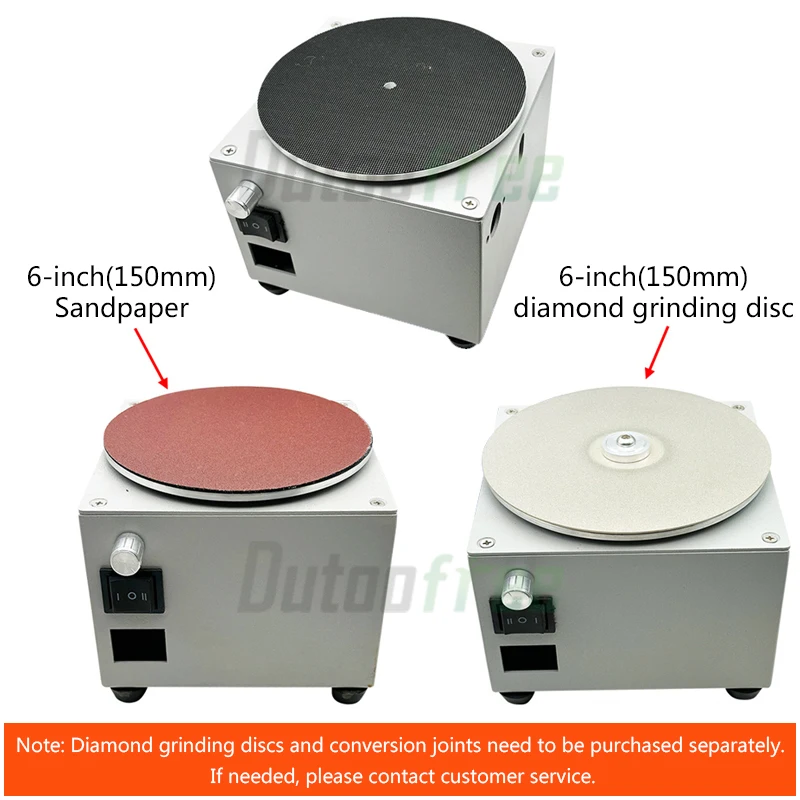 120W Disc Grinding Machine Small Electric Sandpaper Adhesive Disc Grinding Machine 6 Inch Aluminum Plate With 20PCS Sandpaper