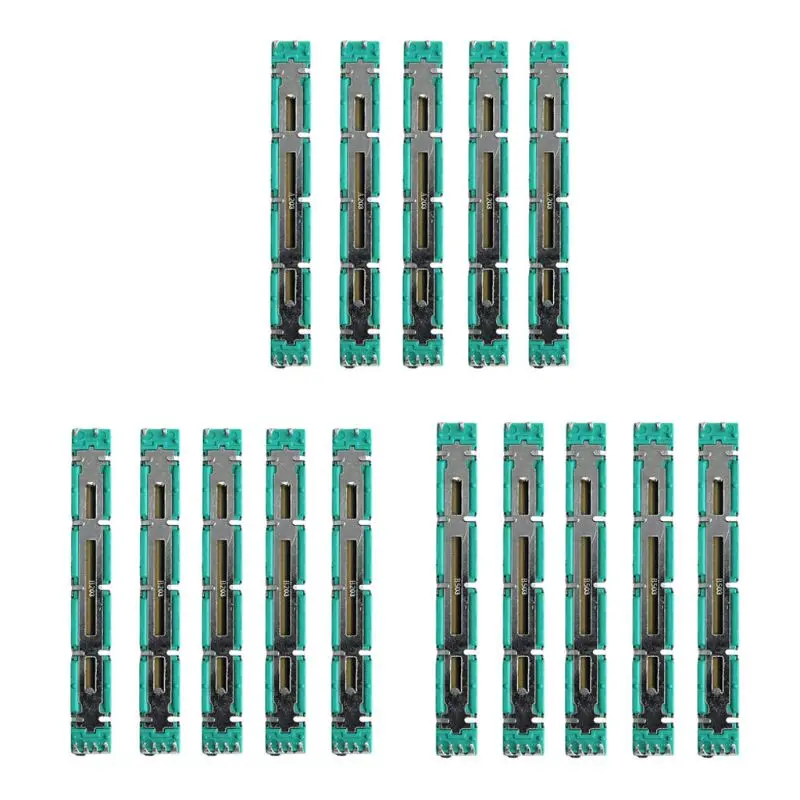 Straight Slide Liners Potentiometer Mixer Fader Variable Resistors 75mm Double Channel Fader for Dimming Tunings 5PCS