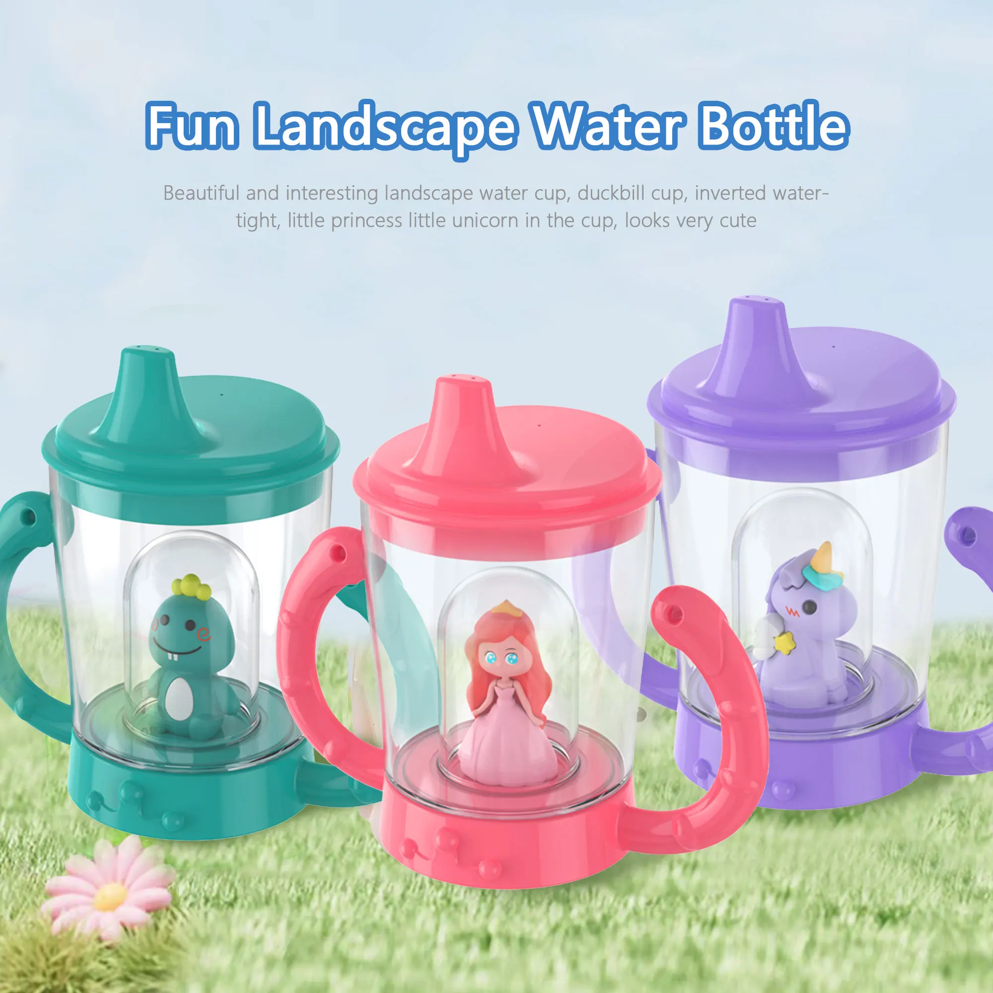 150ml baby duckbill cup milk cup gift cartoon doll shape children's water leak-proof with handle