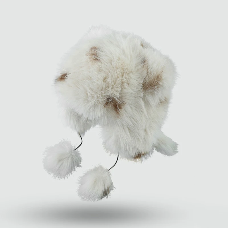 Women s Cozy Faux Fur Beanie with Stylish Color Block Design for Cold Weather Adventures and Outdoor Fun