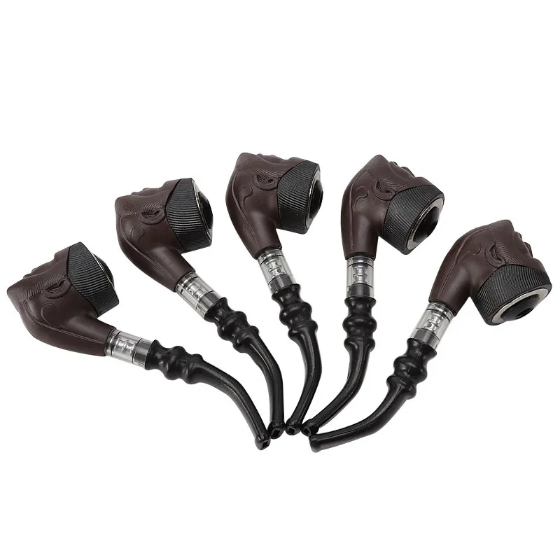 

10pcs /lot Classic Resin Smoking Pipe Tobacco Cigarette Dual-purpose Human Face Pipe for Smoking Accessories