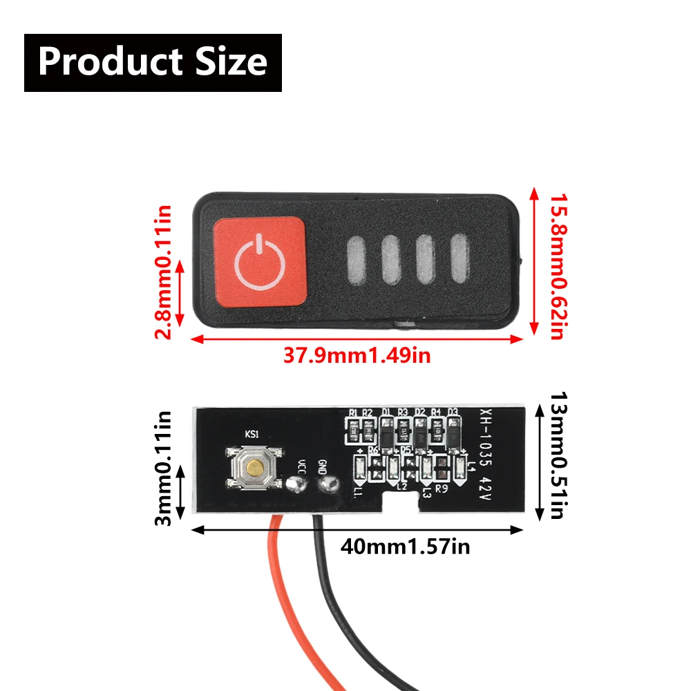 5S 10S 배터리 용량 표시기 배터리 레벨 테스터 18V 21V 36V 42V LED 디스플레이 18650 리튬 배터리 범용 액세서리