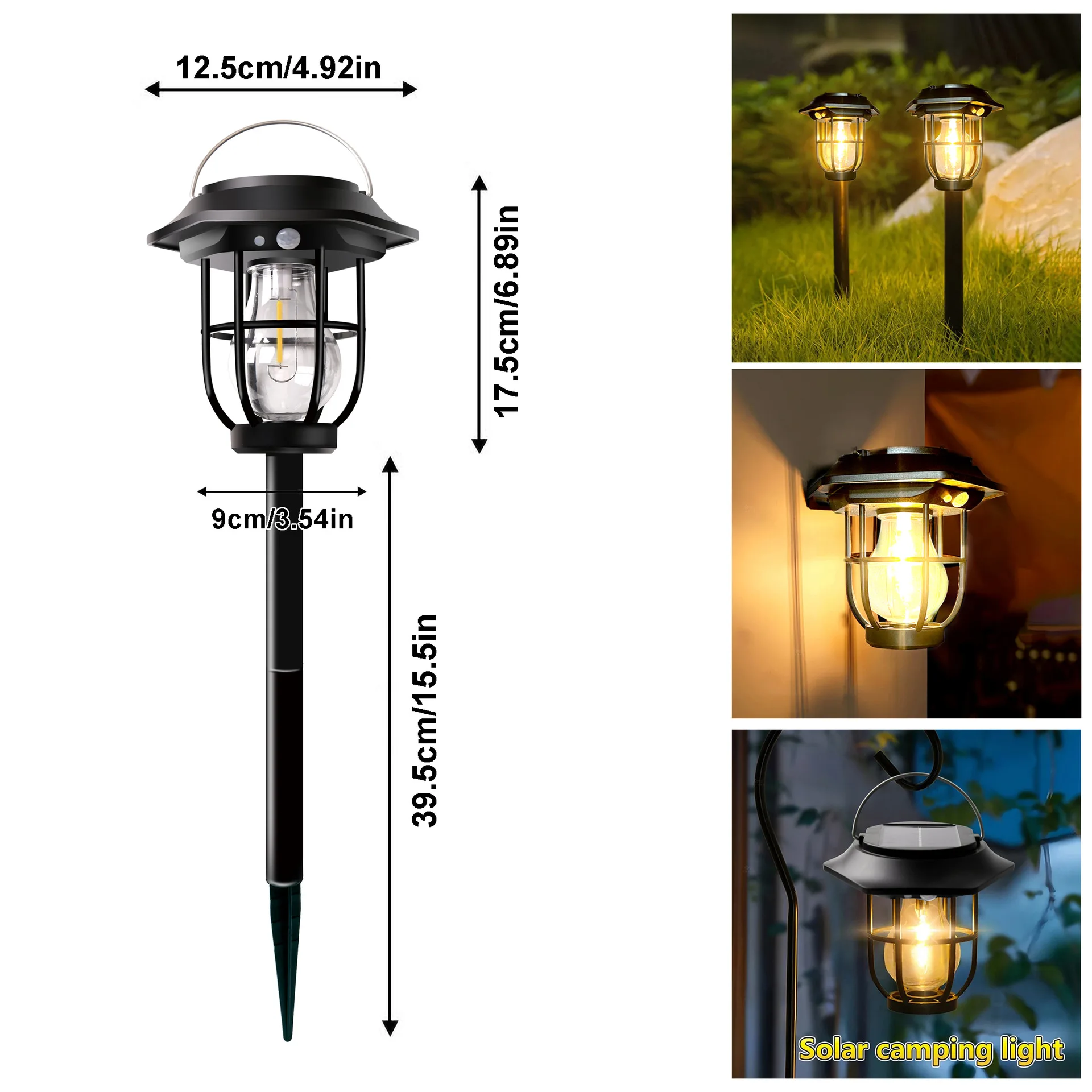Solar courtyard lights outdoor landscape lighting automatic sensing tungsten filament lights garden floor lawn lights Solar Light Led Landscape Lighting