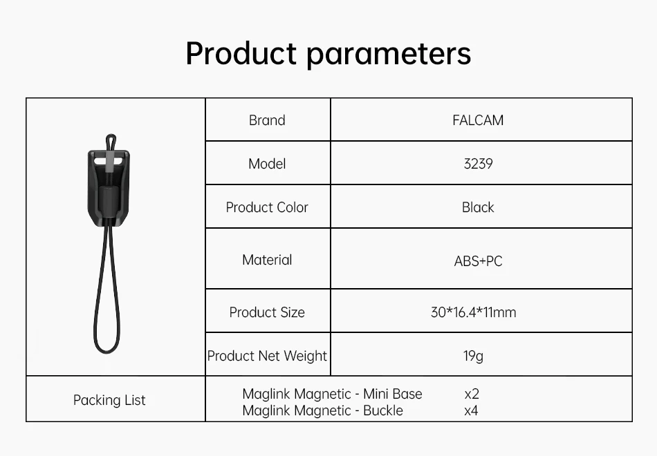 Falcam Maglink Quick Release Magnetic Buckle Mini Kit for Camera Shoulder Strap