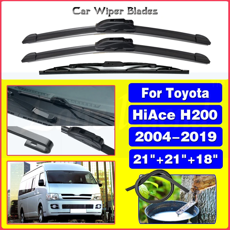 Front Rear Window Wiper Blades For Toyota HiAce H200 RegiusAce Van