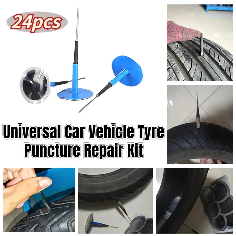 Tubeless Tire Repair Plugs 24Pcs Auto Car Truck Tre Tyre-Puncture