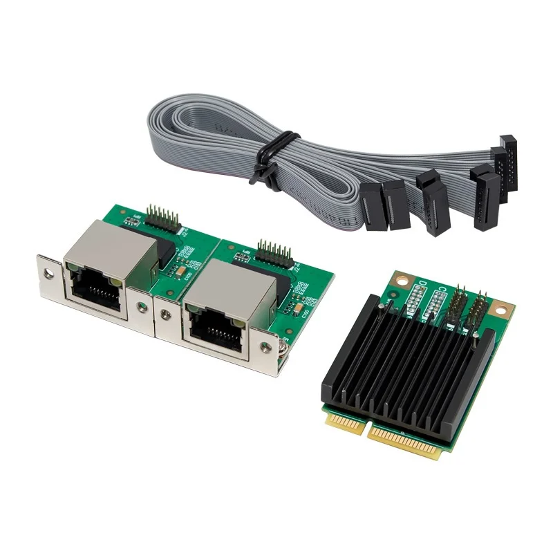 미니 PCI-Express ST7543 듀얼 포트 기가비트 서버 산업용 네트워크 카드 재고 있음