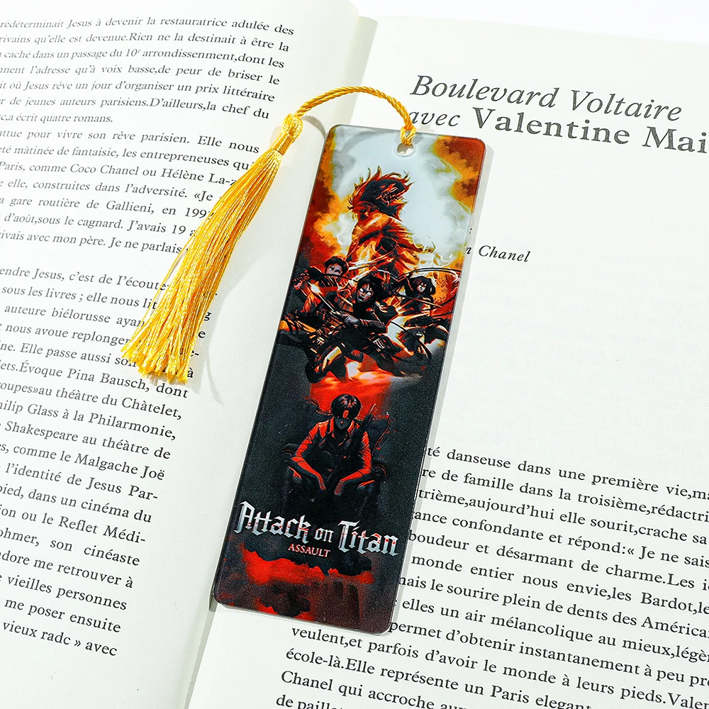 Attack on Titan Colorful Anime Pattern Acrylic Bookmark Student Reading Stationery School Supplies Gifts Bookmarks Stationery Supplies