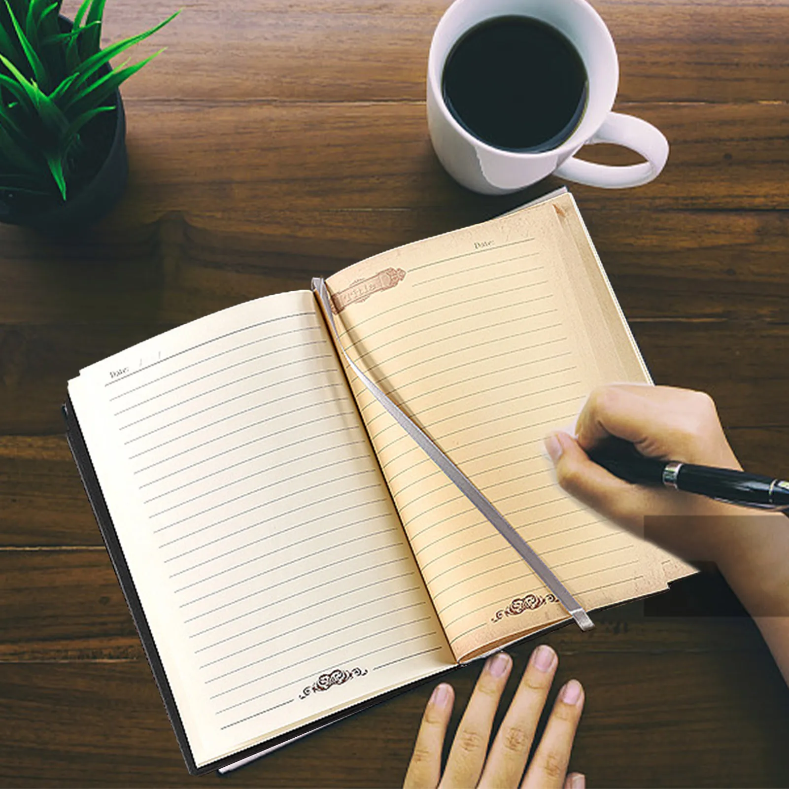 3D Embossed Leather Notebook - Vintage Handmade