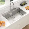 Stainless Steel 33x22 Drop In Kitchen Sink Workstation 16 Gauge Single Bowl Fast Drain Deep Over Counter Includes Cutting Board 4