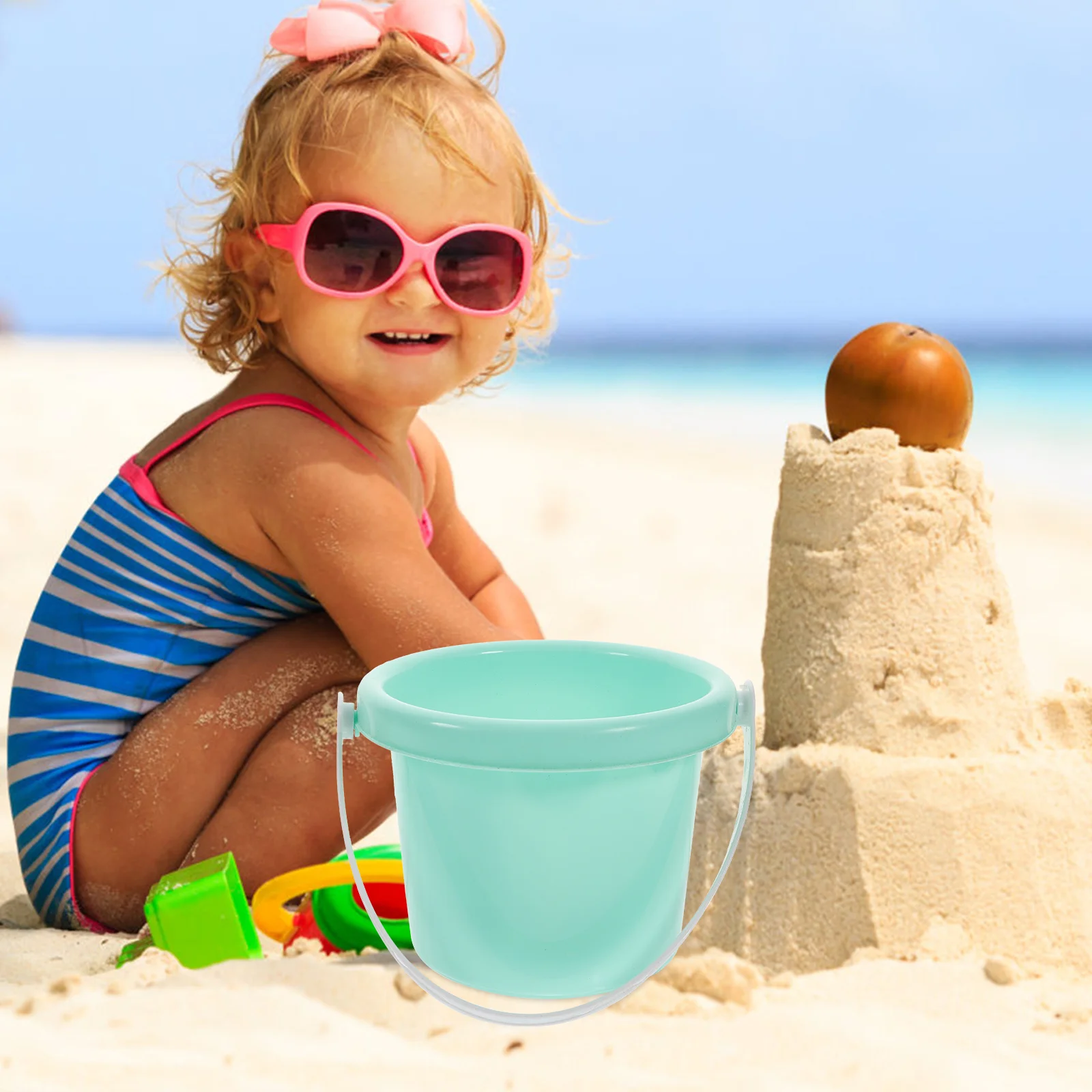 4 Pcs Magnetic Beach Bucket Plastic Barrel Child Toy Toys Kids Bulk Buckets for Children Sand Mini 4