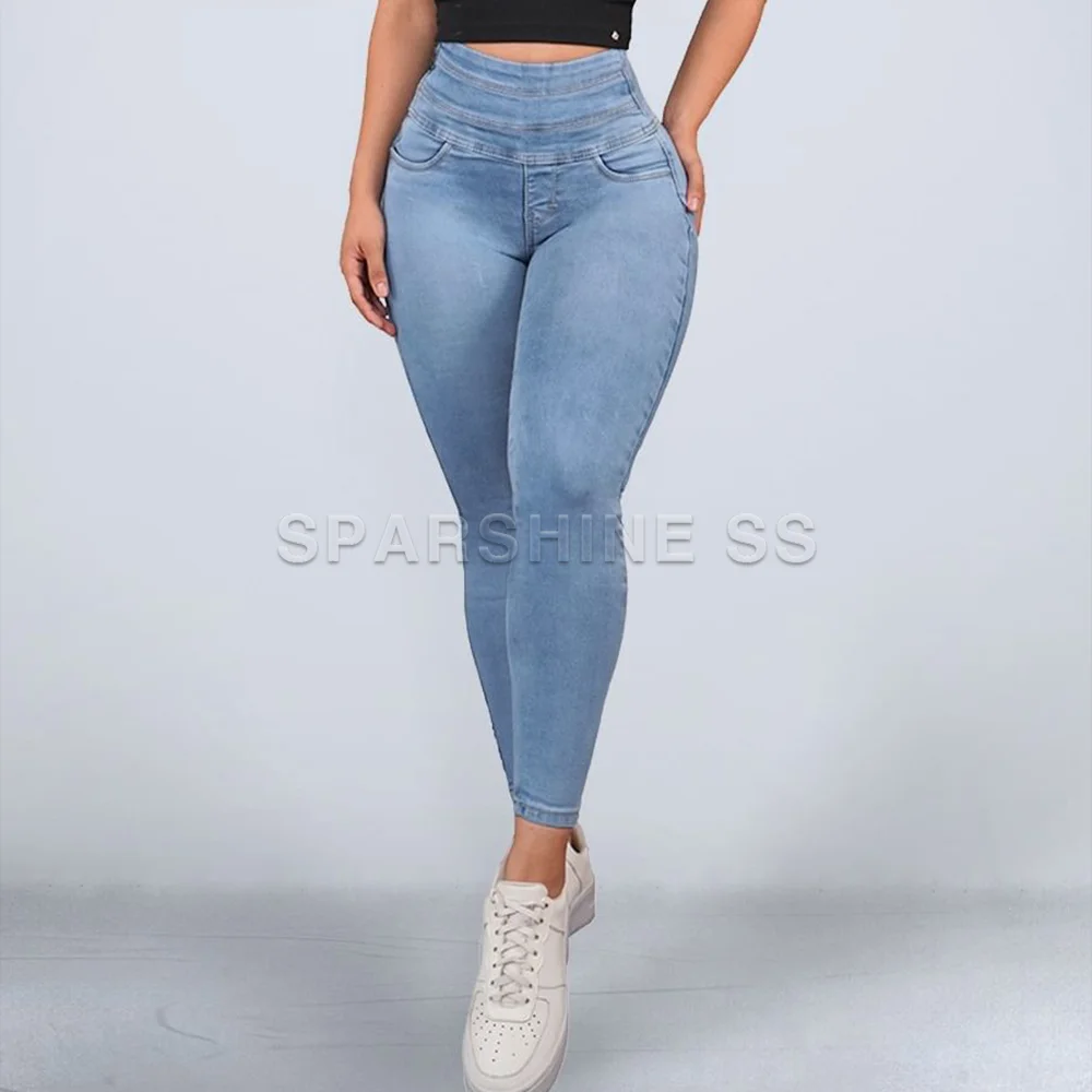 Women's Pencil Pants 2024 Autumn Winter High Waisted Casual Trousers Slimming Streetwear Female Push Up Fashion Jeans Plus Size