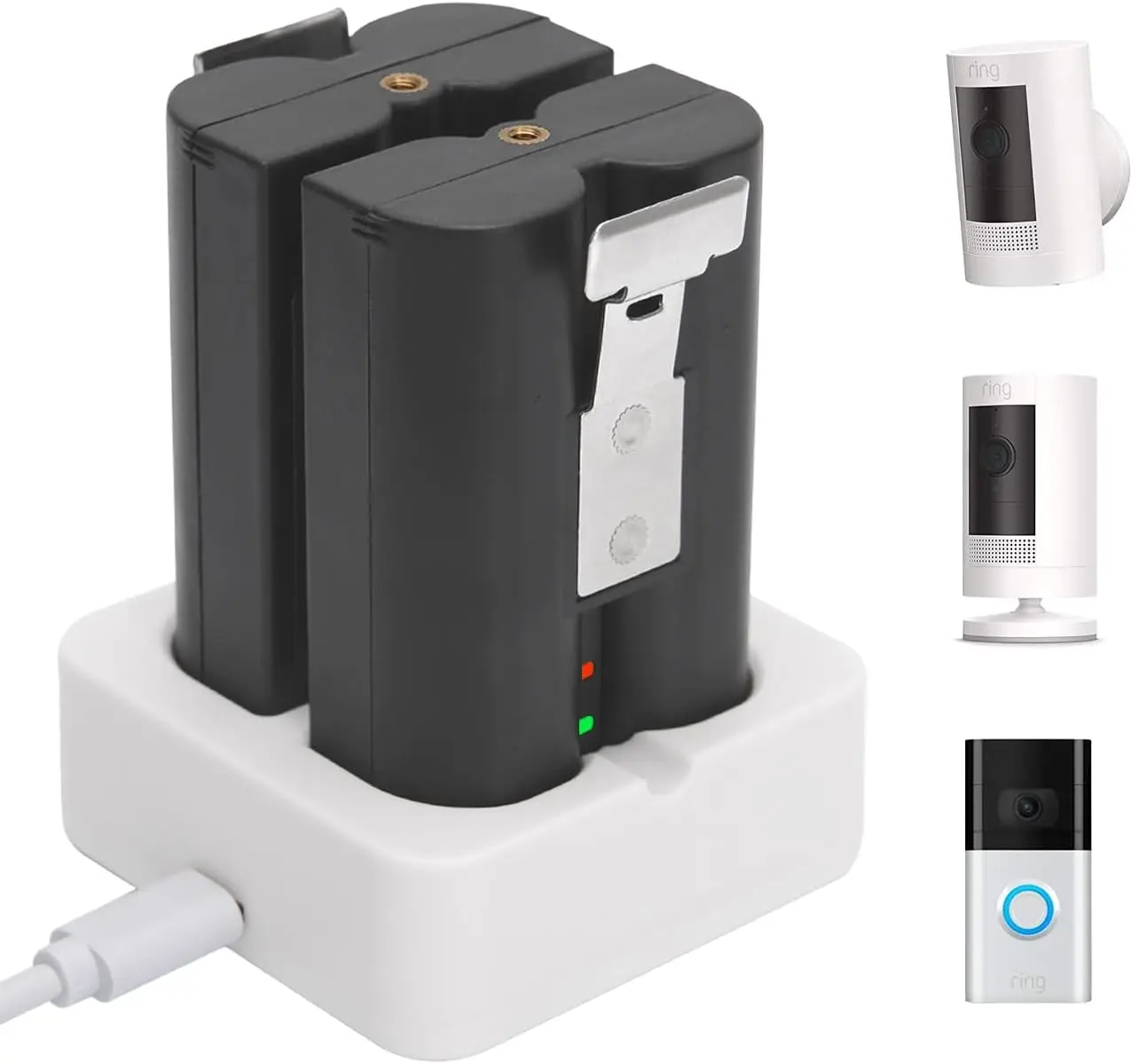 Rechargeable batteries with charging dock
